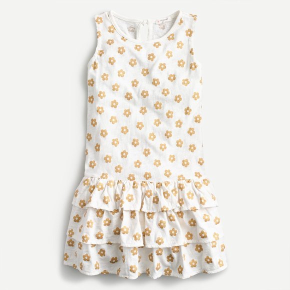 NWT J. Crew Girls Floral Tiered Spring Dress XL 12 14 - Picture 1 of 9